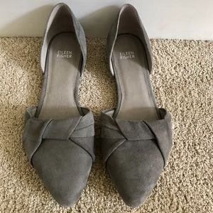 Eileen Fisher gray suede flats